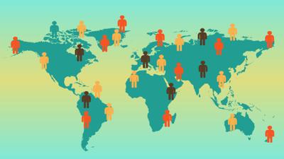 World map infographic