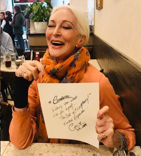 Carmen Dell'Orefice's friend Peter Martino asked her to sign a photo for me, her biggest fan. (Peter Martino photo)