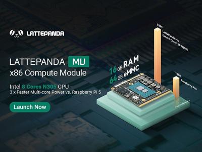 LattePanda Mu: the x86 Microcomputer Module with Intel 8-Core N305 CPU and 16GB RAM