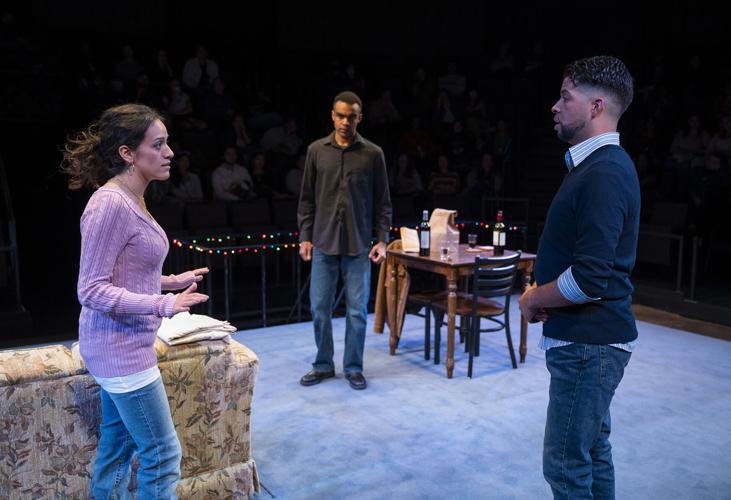 (left to right) Jocelyn Zamudio , Grant Kennedy Lewis and Brandon Rivera in Steppenwolf Theatre Company’s Chicago premiere of Sanctuary City by Martyna Majok , directed by Steph Paul , playing now through Novem