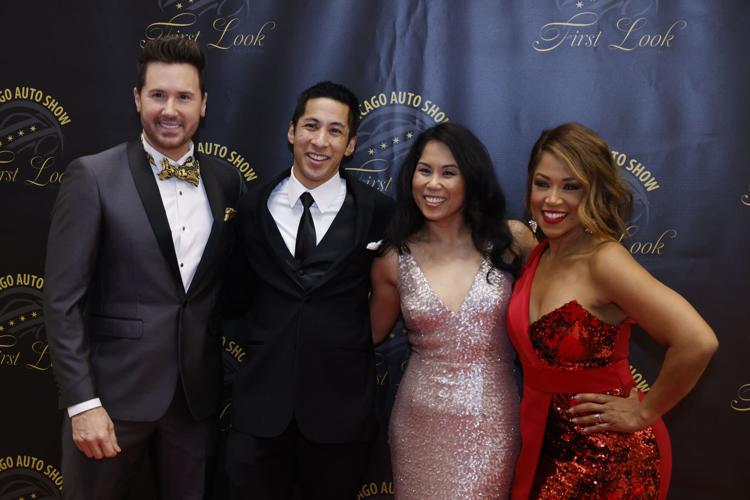 ABC-7's Ryan Chiaverini (L) and Val Warner (R) and friends at First Look for Charity 2023.