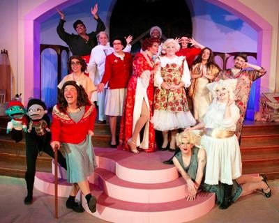 David Cerda and the cast of Hell in a Handbag Productions’ holiday favorite Christmas Dearest. (Photo by Rick Aguilar Studios)