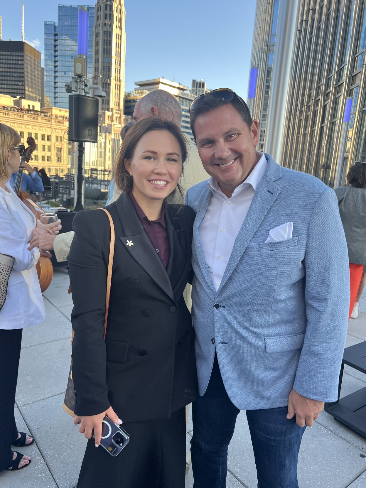 Anastasia Smith, Sr. Marketing Manager Trump Hotel Chicago, with Tom Conradi, Publisher Modern Luxury. (Photo by Candace Jordan)