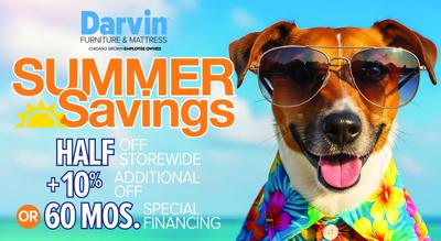 Darvin Furniture & Mattress is offering 1/2 off during its summer sale, now through June 15.