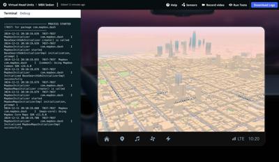 Mapbox Virtual Head Unit loading a custom navigation style
