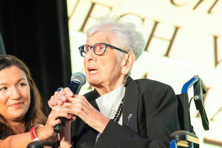 92-year-old Holocaust Survivor, Agnes Schwartz, represented the 29 Survivors remaining on the Museum’s Speaker’s Bureau. (Mariah Smith photo)