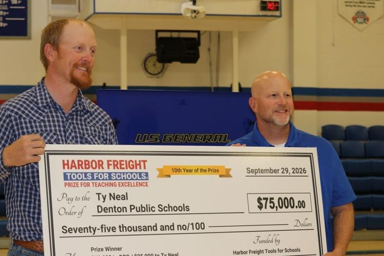 Ty and Sparks with Check