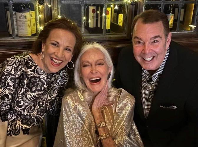 Carmen with Peter Martino and wife Karen on her 95th birthday.