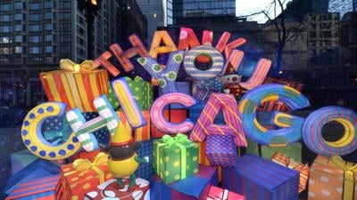 Macy's holiday window displays thank essential workers