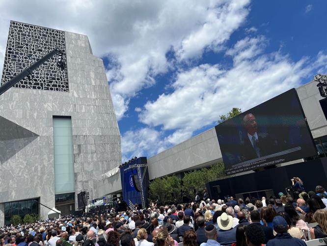 Crowd scene on John Lewis Plaza for the Obama Center opening. (Candace Jordan photo)