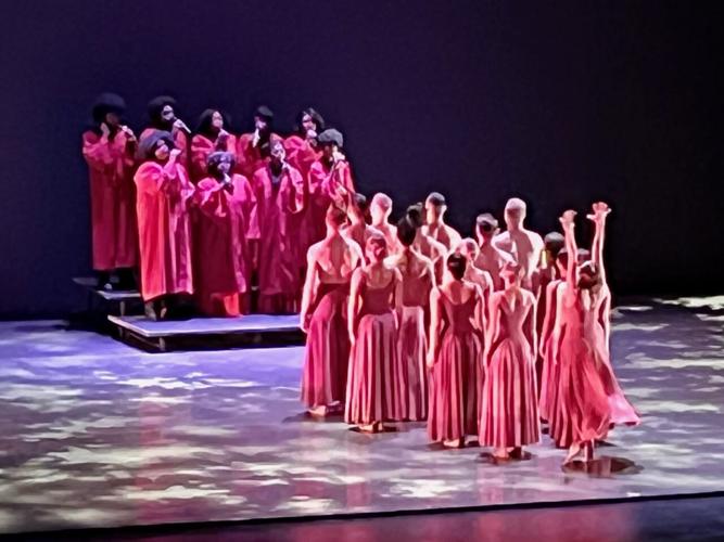 GDC performing "Can't Take This Away" at the Harris Theater with the Bourne Family singers.