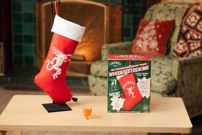 The Fireball Non-Denominational Holiday-themed Whisky Stocking is this season's must-have party survival tool