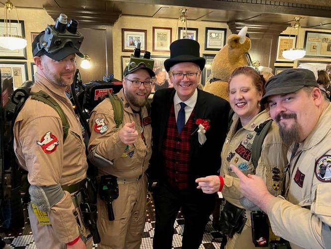 Grant DePorter (in top hat) with "Ghostbusters." (Photo by Candace Jordan)