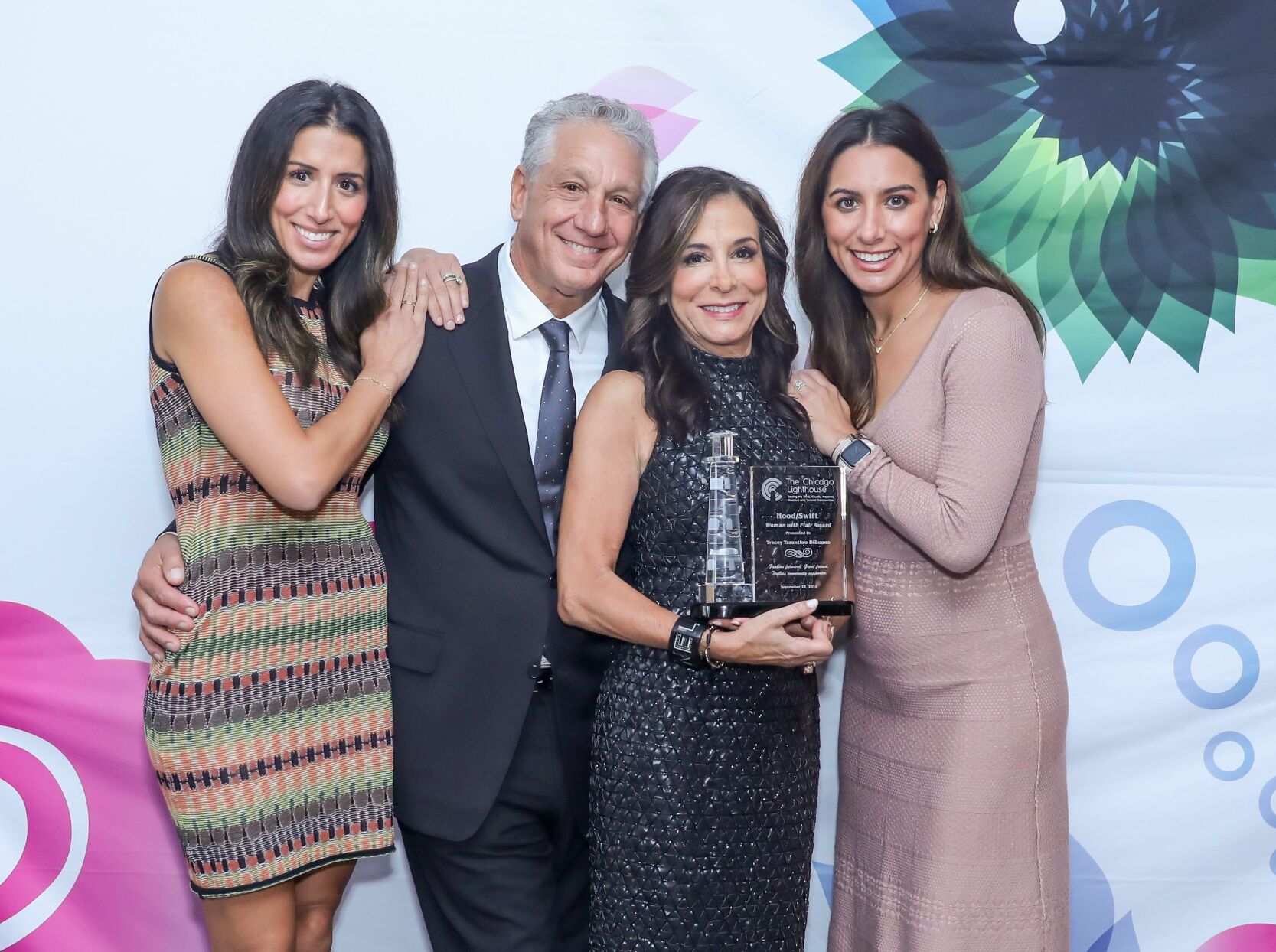 Honoree Tracey Tarantino DiBuono with her family- twins Disa DiBuono-Simpson and Darci DiBuono Pinello and Joey DiBuono. (Photo by Mila Samokhina)