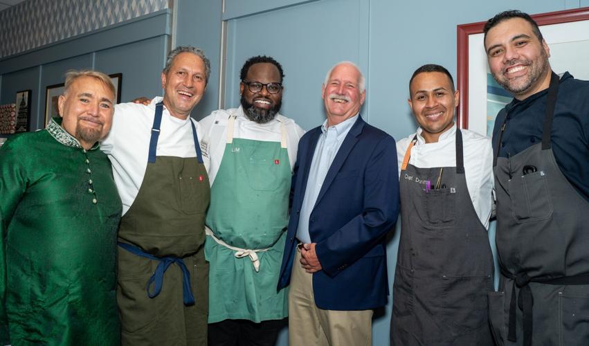 Jesus Salgueiro, Chef/Mayor of Niles, Illinois, George Alpogianis, Chef Lamar Moore, Chef Danny Chavez, Chef Hector Guerrero and friend. | NinaPalazzolo@vitadi.nina
