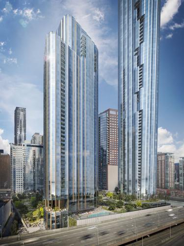 Artists renderings of Cirrus Condominium Tower in Lakeshore East. Rendering courtesy Landlease