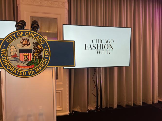 The podium awaits the Chicago Fashion Week announcement. (Photo Candace Jordan)