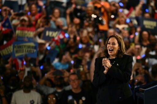 Kamala Harris at a Get Out the Vote rally in Harrisburg, Pennsylvania