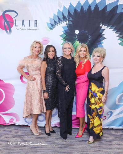 Co-chairs Sheree Schimmer (L), Sherry Lea Holson (2nd from R) and Sherrill Bodine (R) with co-hosts Candace Jordan and Tracey DiBuono. (Photo by Mila Samokhina)