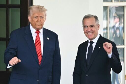 US President Donald Trump (L) has made threats to annex Canada and imposed wide-ranging tariffs on the country since coming to power