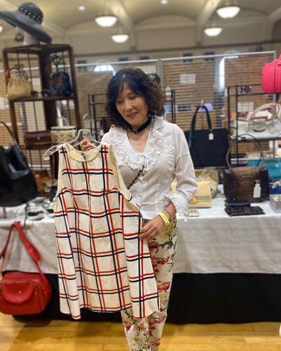 Jane Chang, a vintage collector, enjoys the market.