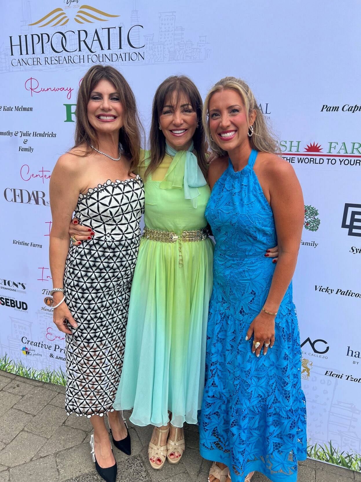 Co-chairs Janell Adames and Jacquelyn McMahon Petrovich with Eleni Bousis (center), HCRF founder and event chair. Photo is missing 3rd co-chair, Pam Capitanini, who could not attend. (Photo | Candace Jordan)