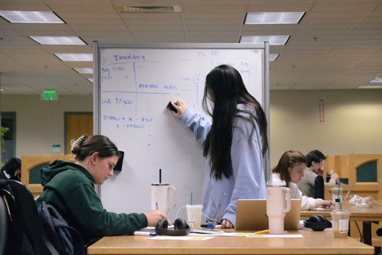 Students Studying Feature, Whiteboard