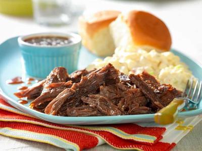 Slow-Cooked Whiskey-Molasses Beef