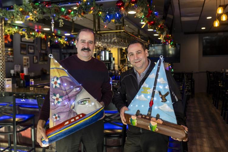 Greektown Chicago karavakia at Spectrum Bar and Grill, by Kiki Whitehead and Louis DeMarco. (Photo by Heidi Zeiger Photography)