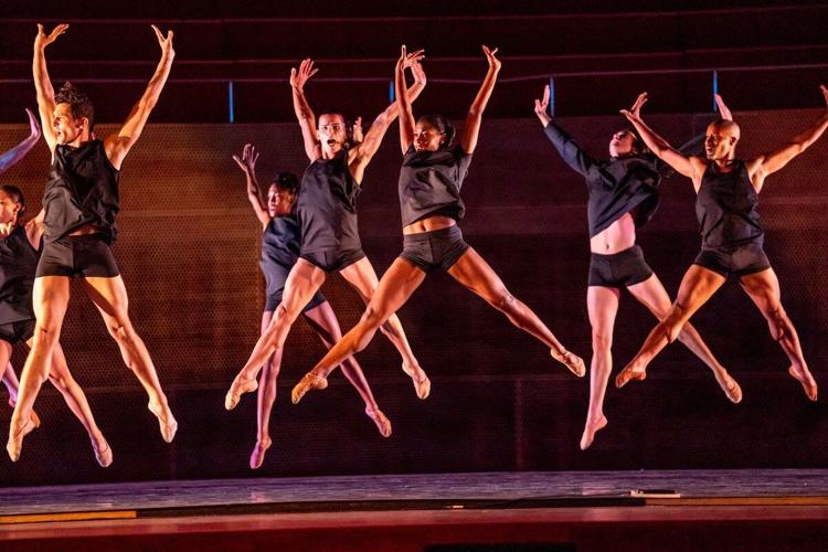 For this year’s finale, Randy Duncan revives and expands his world-premiere finale from Dance for Life 2021, As One, with music by Ira Antelis and costumes by Richard Dayhoff. (Photo Cheryl Mann)