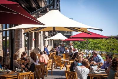Besides bowling, bocce and a killer patio, Pinstripes also has a delicious menu.