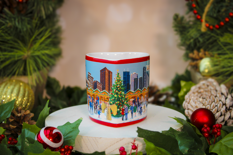 Heart-shaped mug for this year's Christkindlmarket. (Photo by Michael Miltenberger)