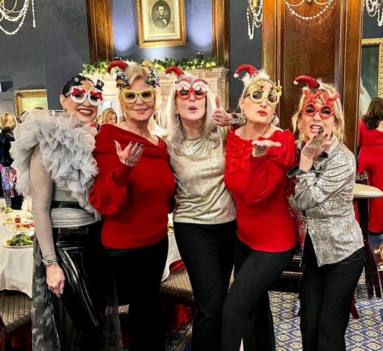 Kathleen Haines-Finley, Kathy Piccone, Bunny Frum, Jennifer Sutton Brieva and Nikki Friar at Service Club Holiday Luncheon. | Photo courtesy of SC