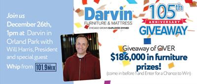Darvin Furniture & Mattress is turning 105, AND they’re celebrating in a big way by giving away more than $186,000 in furniture prizes!