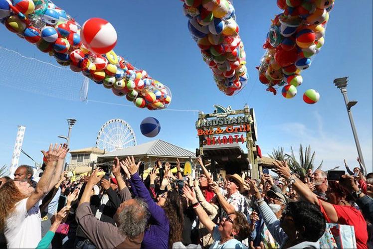 NYE beach ball drop at Margaritaville.