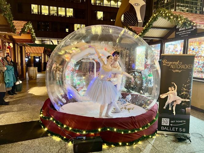 Ballet 5:8 presented its version of "The Nutcracker" inside a life-sized snow globe on opening night.