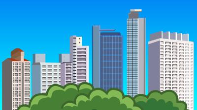 High rise building illustration