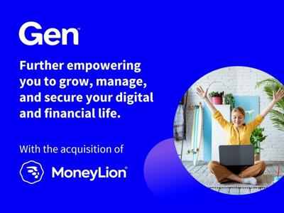 Gen to acquire MoneyLion, further empowering people to grow, manage and secure their digital and financial lives.