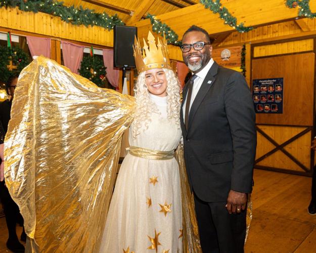 Mayor Brandon Johnson with Christkind. (Photo by James Walsh Photography)