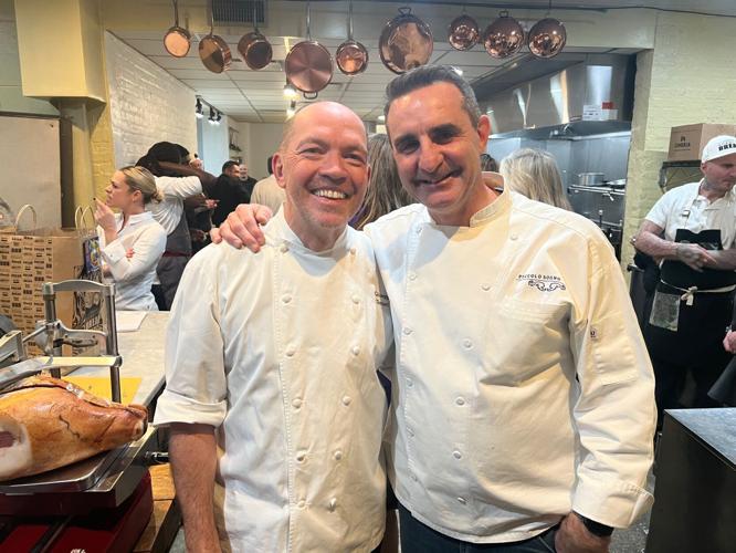 Chef Tony Priolo (R) with Chef Giuseppe Tentori.
