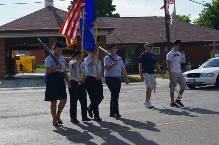 Marching honor guard in Dupo, Illinois' Memorial Day Parade