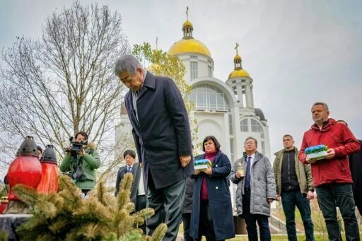 Japan's foreign minister visited Bucha, where Russia's army is accused of atrocities against civilians