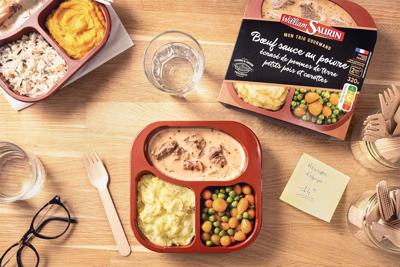 Amcor has designed and produced a bespoke three-compartment ready meal tray for a new range of single-serve ambient microwaveable ready meals from specialist French manufacturer Cofigeo.