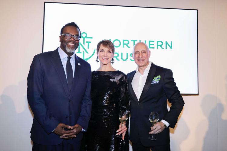 Mayor Elect Brandon Johnson with EXPO CHICAGO president/director Tony Karman and his wife Sondra.