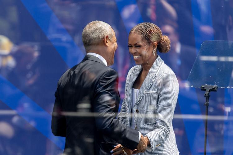 Mrs. Michelle Obama gives remarks during the Grand Opening Dedication Ceremony during the Grand Opening Dedication Ceremony at The Obama Presidential Center in Chicago, IL, on June 18, 2026. (Photo | Provided by The Obama Center by Chuck Kennedy)
