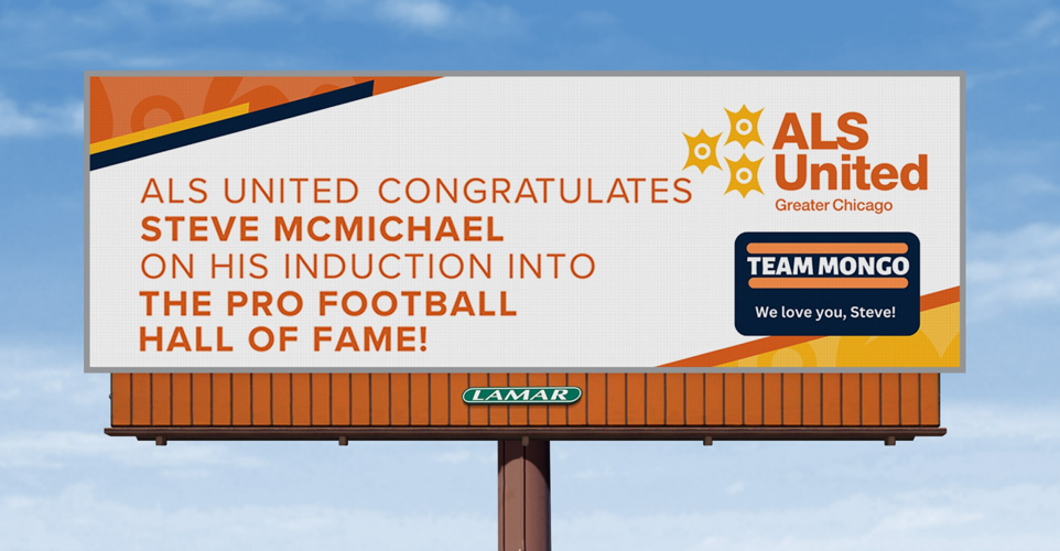 Lamar has donated billboards to celebrate Mongo's induction. Beginning Friday, they will be seen all over Chicagoland. (Photo courtesy of Betsy Shepherd)