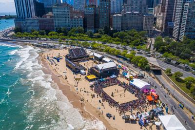 Beach volleyball comes to Oak Street Beach this Labor Day Weekend.
