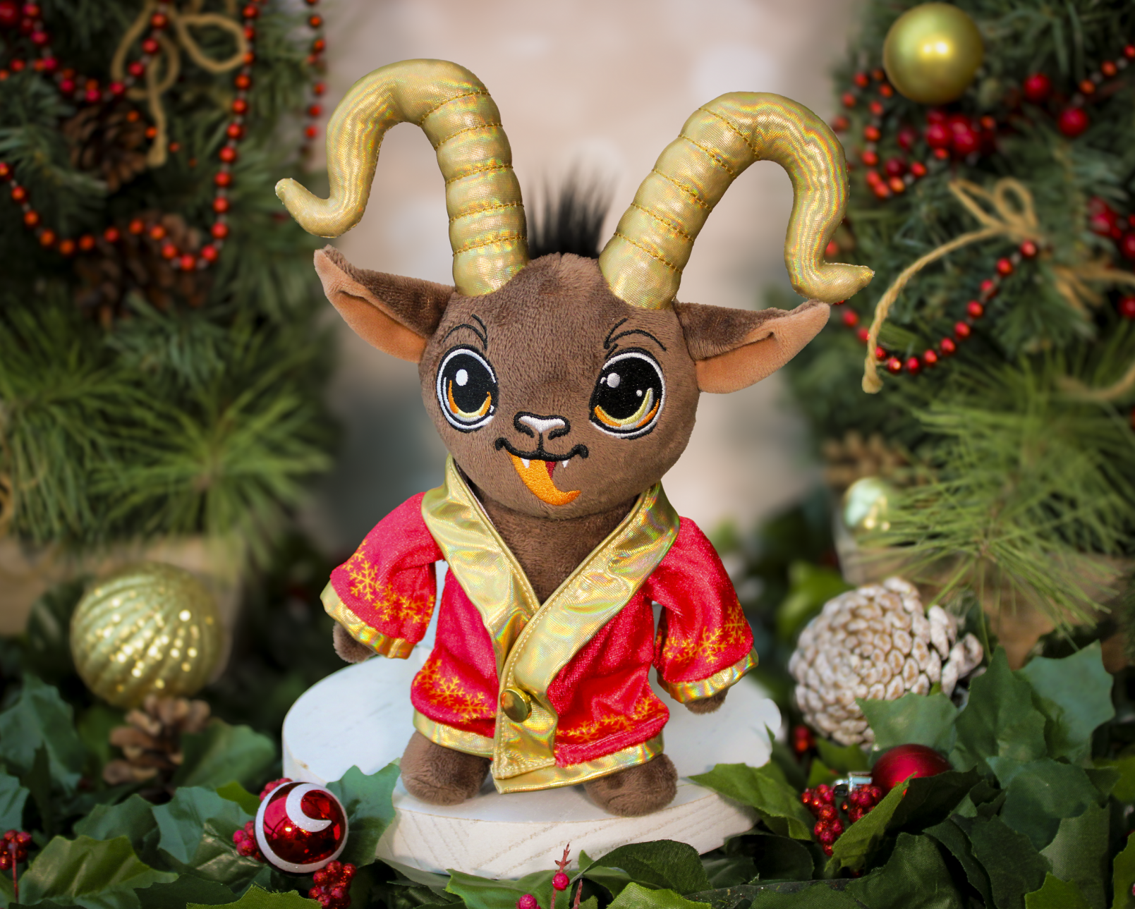 For the first time, Christkindlmarket will be offering this adorable Krampus plush toy. (Photo by Michael Miltenberger)