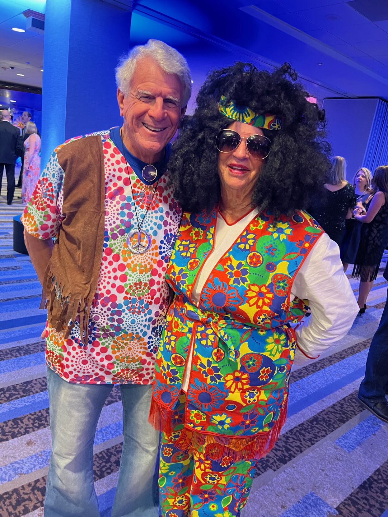 Peggy and Bill Martay dressed in the spirit of the party.