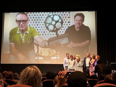 Actor Matt Damon was presented with the Gene Siskel Film Center's Renaissance Award by his friend Robert Downey Jr., a past recipient.